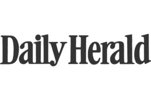The image shows the Daily Herald logo in bold, black serif font on a white background.