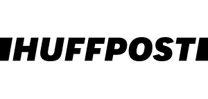 The HuffPost logo features the word HUFFPOST in bold black capital letters, with black rectangles on each end, set against a light gray background.